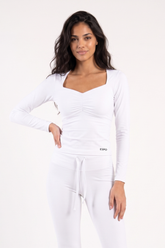 RUCHED LONG SLEEVE TOP