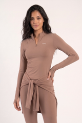 QUARTER ZIP LONG SLEEVE TOP