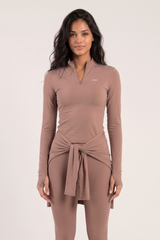 QUARTER ZIP LONG SLEEVE TOP