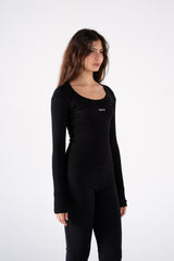 RIBBED WIDE NECK LONG SLEEVE