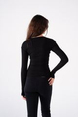 RIBBED WIDE NECK LONG SLEEVE