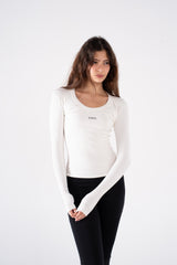 RIBBED WIDE NECK LONG SLEEVE