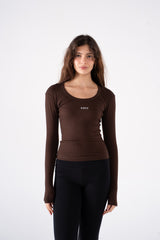 RIBBED WIDE NECK LONG SLEEVE