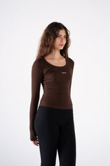 RIBBED WIDE NECK LONG SLEEVE