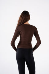 RIBBED WIDE NECK LONG SLEEVE