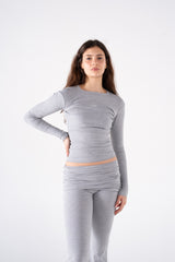 RIBBED ROUND NECK LONG SLEEVE