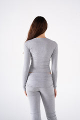 RIBBED ROUND NECK LONG SLEEVE