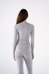 RIBBED WIDE NECK LONG SLEEVE