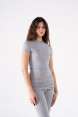 COTTON ROUND NECK CAP SLEEVE