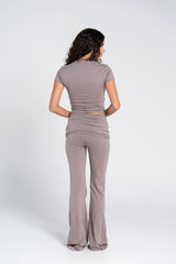 COTTON FOLD OVER YOGA PANTS