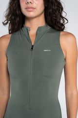 HIGH NECK FLARED SLEEVELESS JUMPSUIT