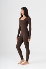 WIDE NECK LONG SLEEVE JUMPSUIT