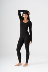 WIDE NECK LONG SLEEVE JUMPSUIT