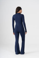 HIGH NECK FLARED LONG SLEEVE JUMPSUIT