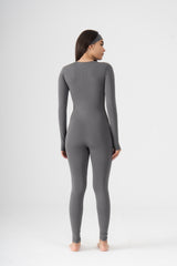 ZIPPER LONG SLEEVE JUMPSUIT