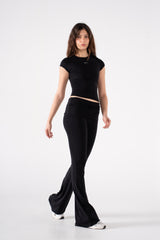 COTTON FOLD OVER YOGA PANTS