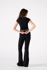 COTTON FOLD OVER YOGA PANTS