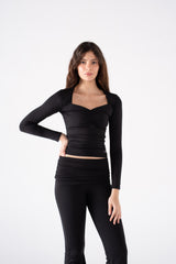 RUCHED LONG SLEEVE TOP