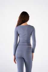 RUCHED LONG SLEEVE TOP