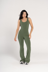 WIDE STRAP FLARED JUMPSUIT