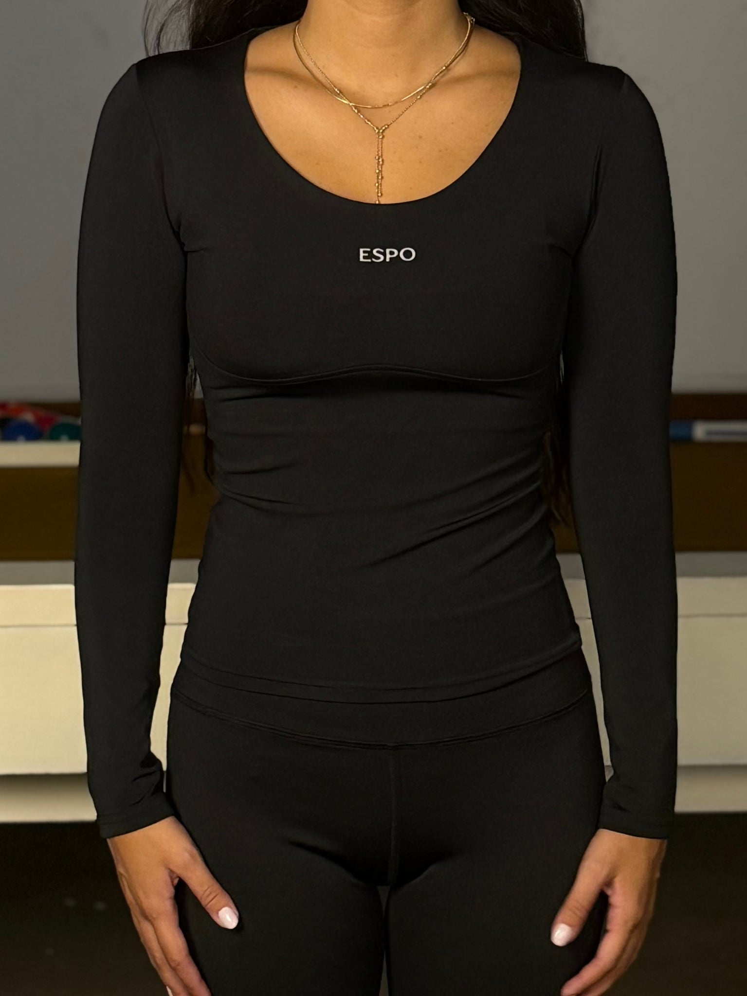DEFINED WIDE NECK LONG SLEEVE TOP
