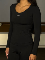 DEFINED WIDE NECK LONG SLEEVE TOP