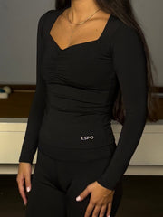 RUSHED LONG SLEEVE TOP