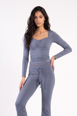 RUCHED LONG SLEEVE TOP