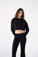 COTTON CROPPED LONG SLEEVE T-SHIRT