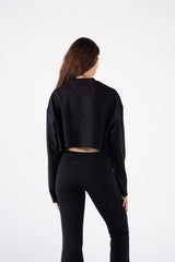 COTTON CROPPED LONG SLEEVE T-SHIRT