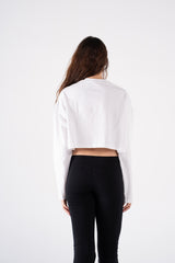COTTON CROPPED LONG SLEEVE T-SHIRT