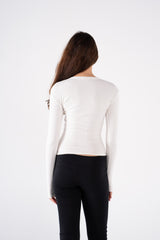 RIBBED WIDE NECK LONG SLEEVE