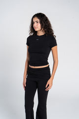 COTTON ROUND NECK CAP SLEEVE