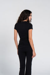 COTTON ROUND NECK CAP SLEEVE