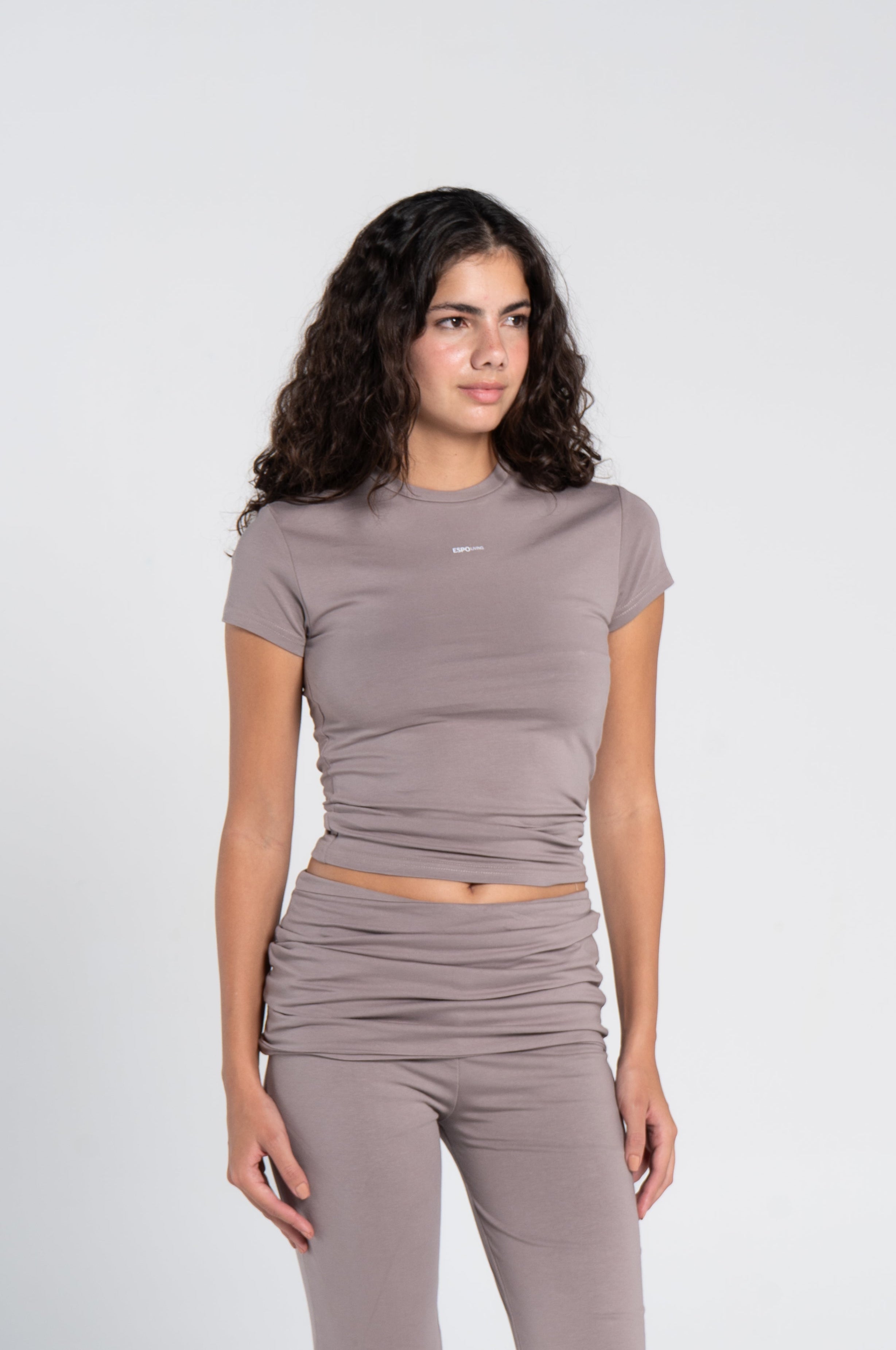 COTTON FOLD OVER YOGA PANTS