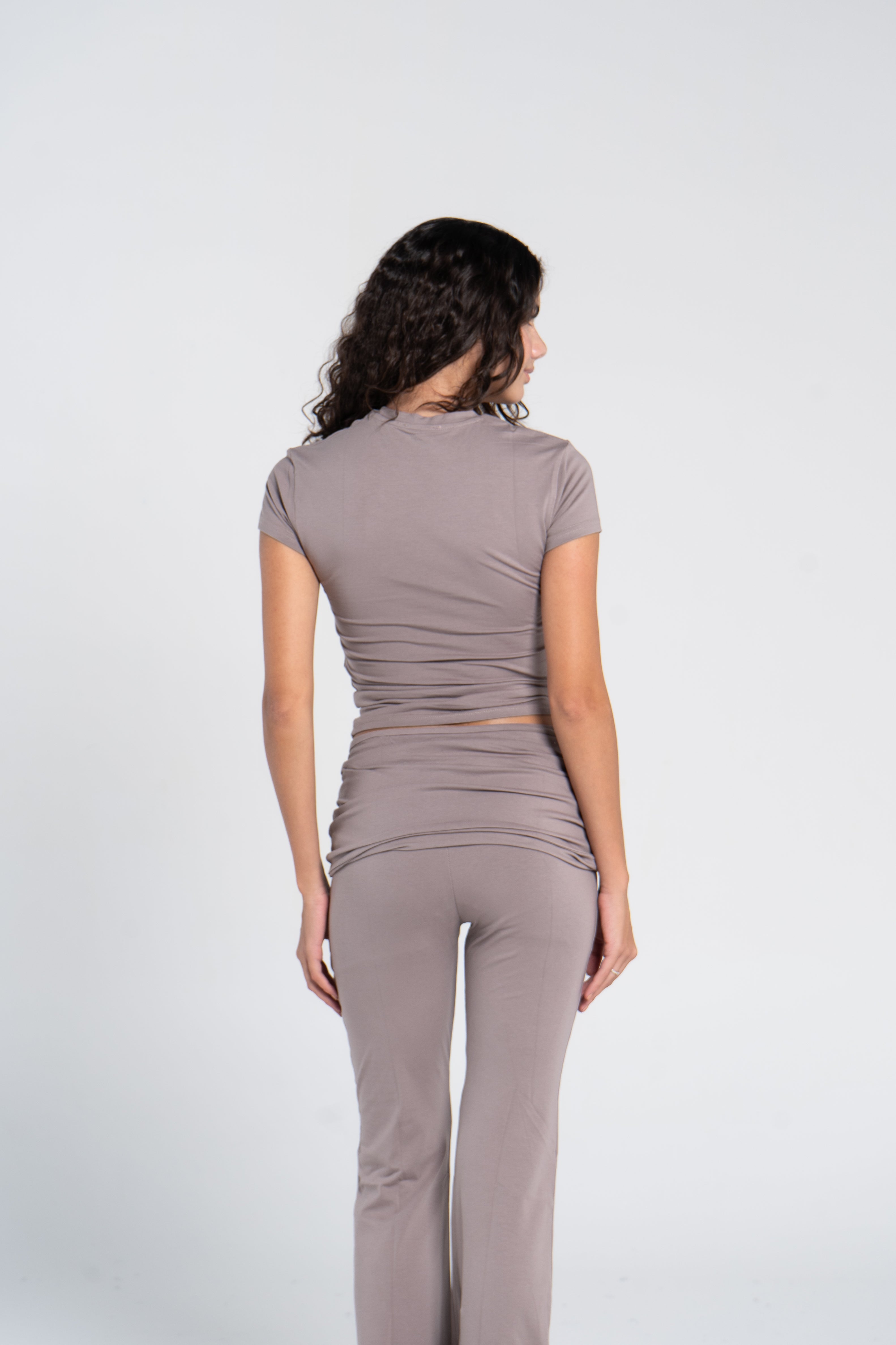 COTTON FOLD OVER YOGA PANTS