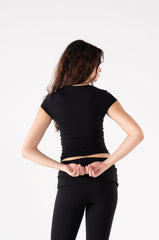 COTTON ROUND NECK CAP SLEEVE