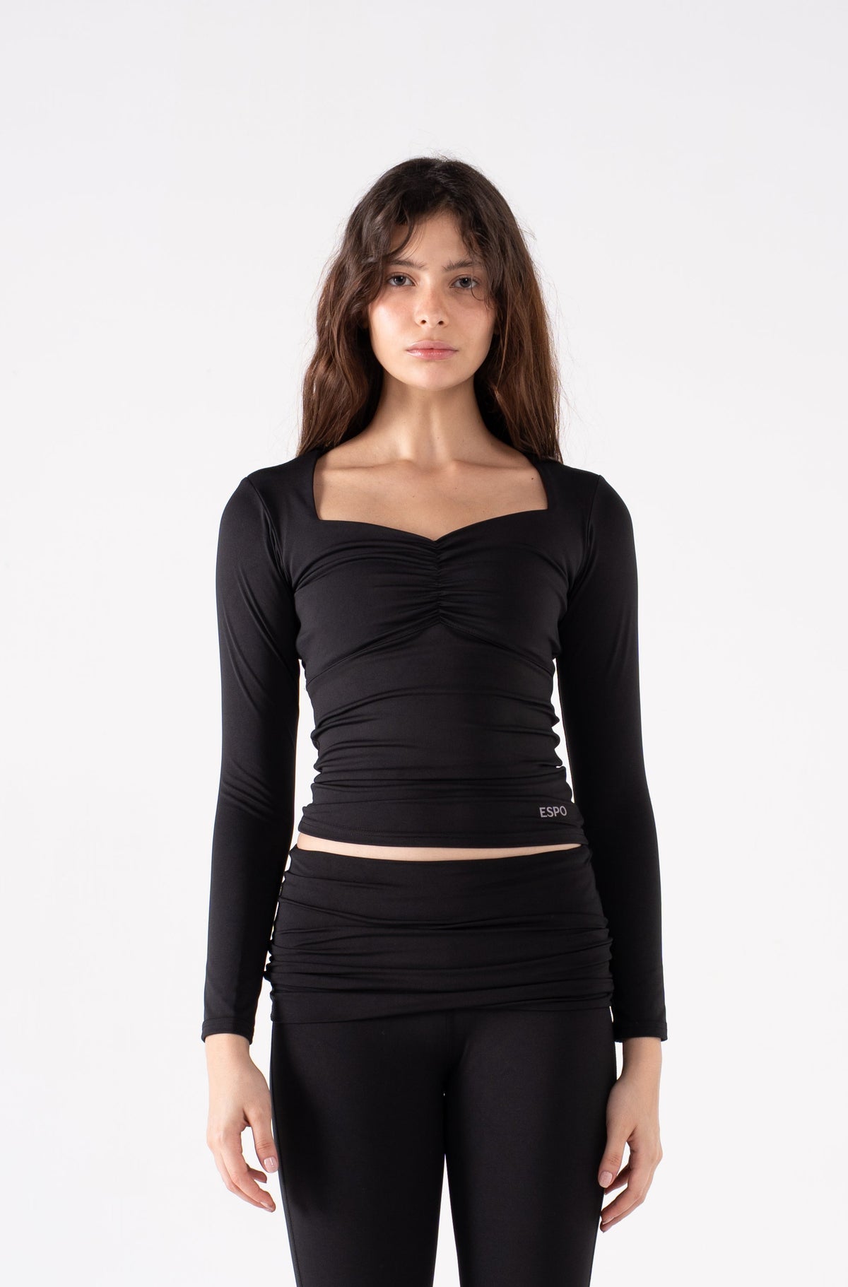 RUCHED LONG SLEEVE TOP