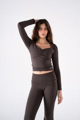 RUCHED LONG SLEEVE TOP