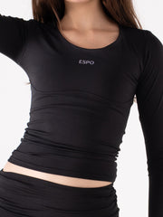 DEFINED WIDE NECK LONG SLEEVE TOP